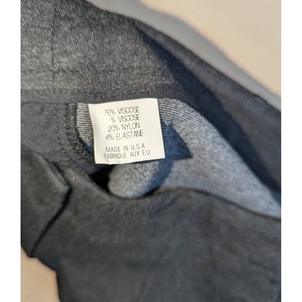 NWT THEORY Low Rise Charcoal Smooth Knit Ponte Flare Trouser Pants Made in USA 4 - Picture 13 of 14